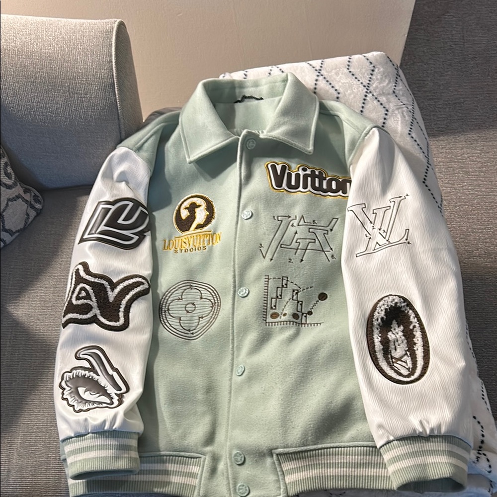 Louis Vuitton Green and White Varsity Jacket